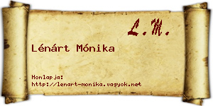 Lénárt Mónika névjegykártya